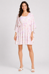 Ribbons Pattern Cover-Up Dress W/ Crocheted Detailing