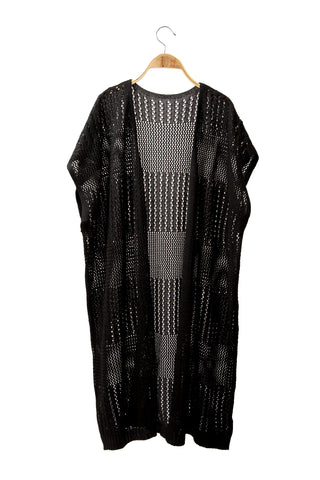 Solid Color Long Crocheted Cover-Up