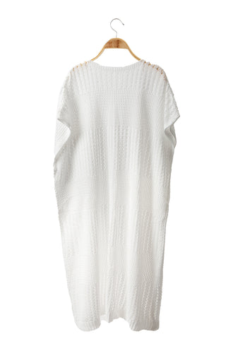 Solid Color Long Crocheted Cover-Up