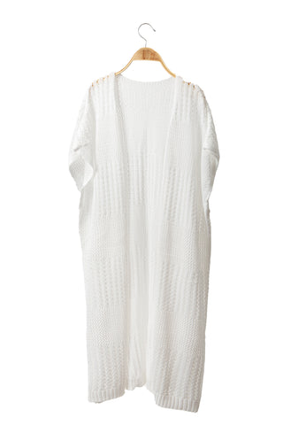 Solid Color Long Crocheted Cover-Up