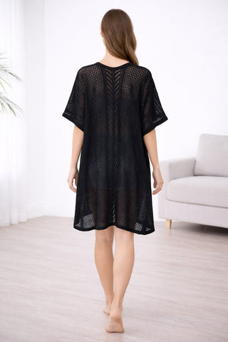 Solid Color Short Crocheted Cover-Up