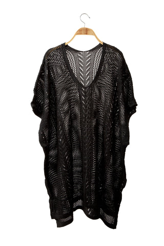 Solid Color Short Crocheted Cover-Up
