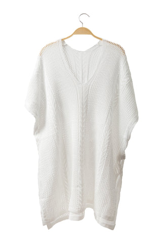 Solid Color Short Crocheted Cover-Up