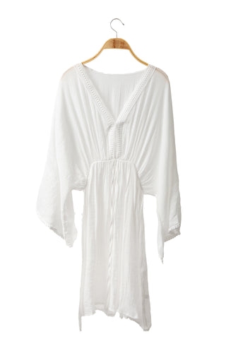 Solid Color Short Cover-Up Dress
