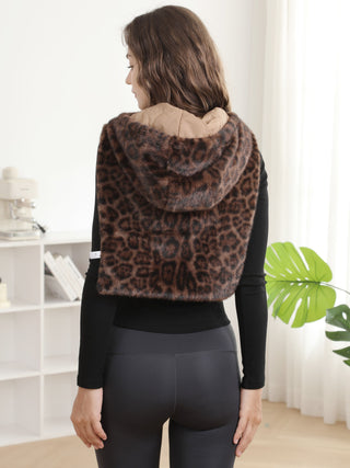Leopard Pattern Faux Fur Vest