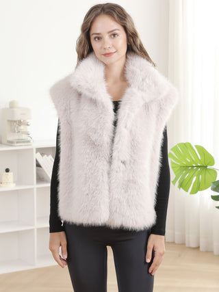Solid Color Faux Fur Vest