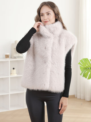 Solid Color Faux Fur Vest