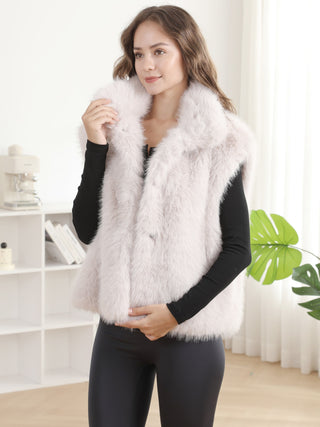 Solid Color Faux Fur Vest