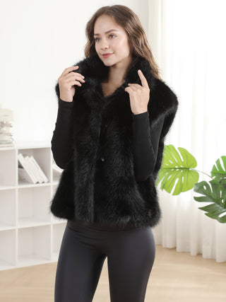 Solid Color Faux Fur Vest