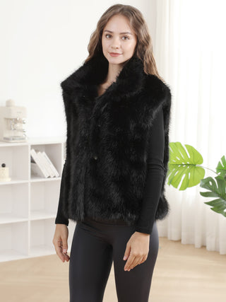 Solid Color Faux Fur Vest