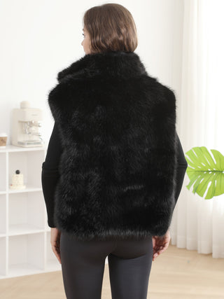 Solid Color Faux Fur Vest