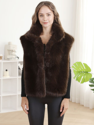 Solid Color Faux Fur Vest