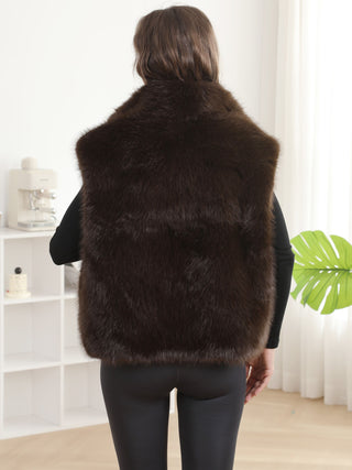Solid Color Faux Fur Vest