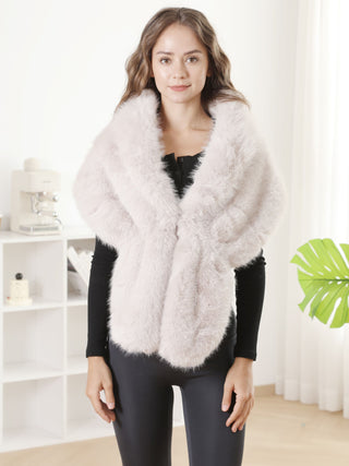 Solid Color Faux Fur Shawl Capelet