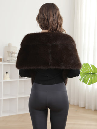 Solid Color Faux Fur Shawl Capelet