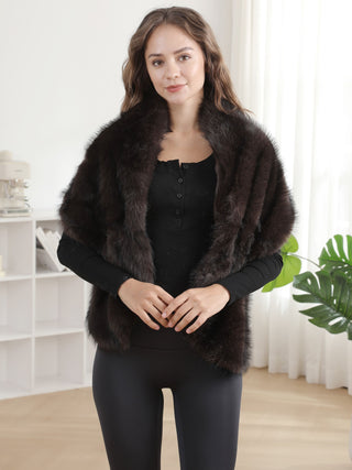 Solid Color Faux Fur Shawl Capelet