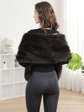 Solid Color Faux Fur Shawl Capelet