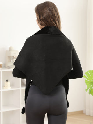 Solid Color Faux Fur Shawl