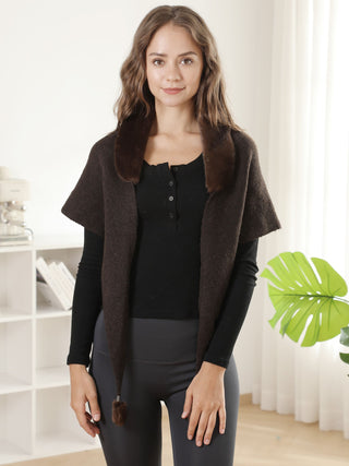 Solid Color Faux Fur Shawl