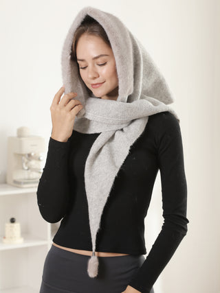 Solid Color Faux Fur Shawl