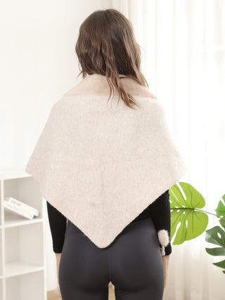 Solid Color Faux Fur Shawl