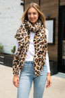 Leopard Pattern Oblong Scarf W/ Trim