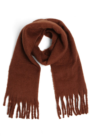 Solid Color Oblong Scarf W/ Fringe