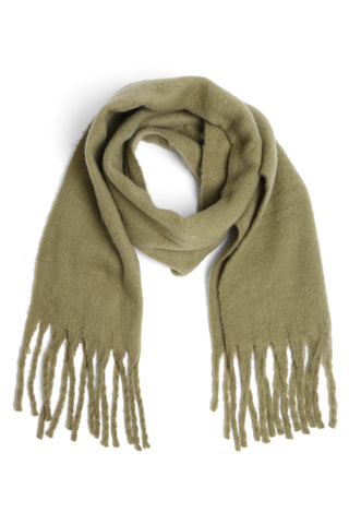 Solid Color Oblong Scarf W/ Fringe