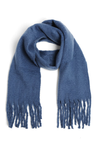 Solid Color Oblong Scarf W/ Fringe