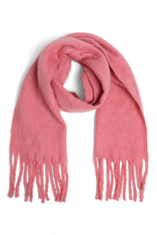 Solid Color Oblong Scarf W/ Fringe