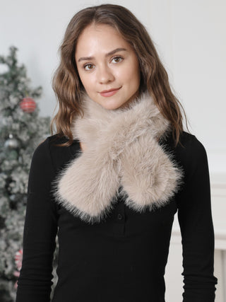 Solid Color Faux Fur Scarf