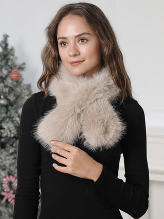 Solid Color Faux Fur Scarf