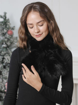 Solid Color Faux Fur Scarf