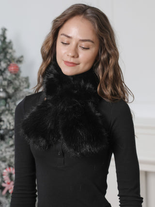 Solid Color Faux Fur Scarf