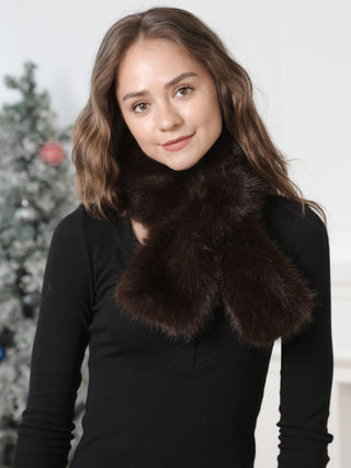 Solid Color Faux Fur Scarf