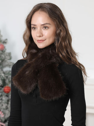 Solid Color Faux Fur Scarf