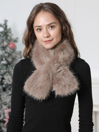 Solid Color Faux Fur Scarf