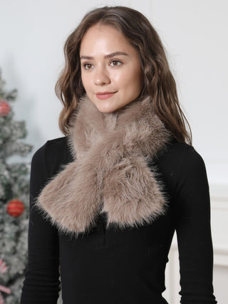 Solid Color Faux Fur Scarf