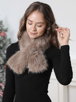 Solid Color Faux Fur Scarf