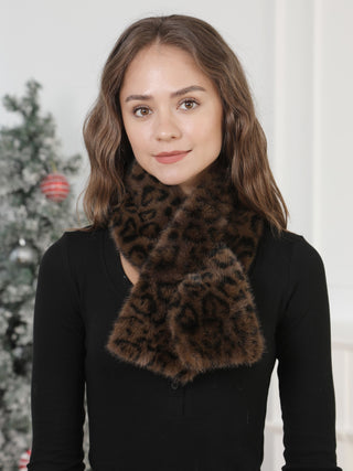 Animal Pattern Faux Fur Scarf