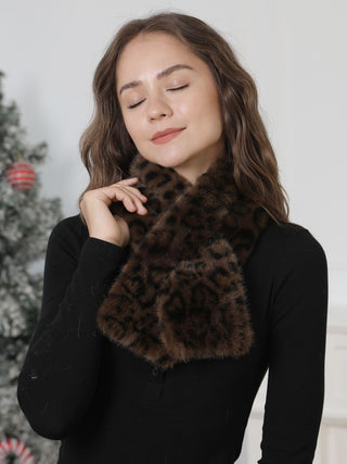 Animal Pattern Faux Fur Scarf