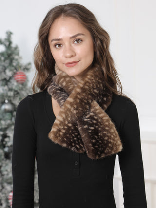 Animal Pattern Faux Fur Scarf