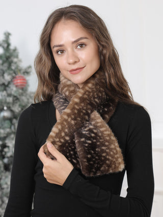 Animal Pattern Faux Fur Scarf
