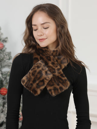Animal Pattern Faux Fur Scarf