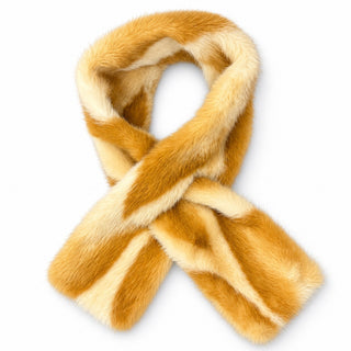 Chevron Pattern Faux Fur Scarf