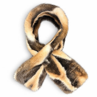 Chevron Pattern Faux Fur Scarf