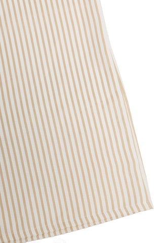 Striped Pattern Wide-Leg Pants W/ Drawstring & Pockets