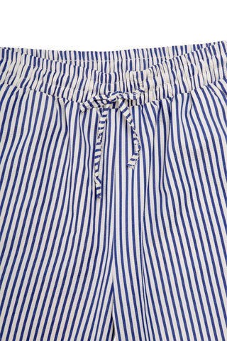 Striped Pattern Wide-Leg Pants W/ Drawstring & Pockets