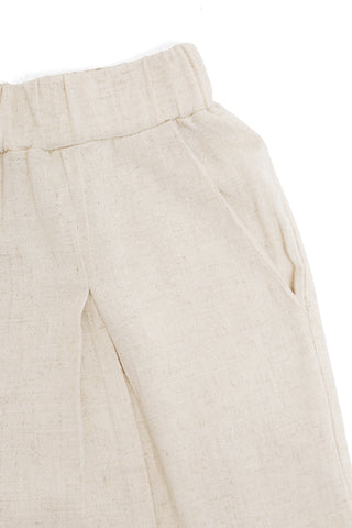 Linen Pleated Wide-Leg Pants