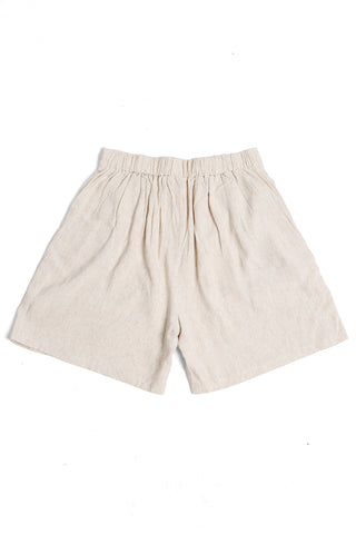 High-Waisted Pleated Linen Shorts